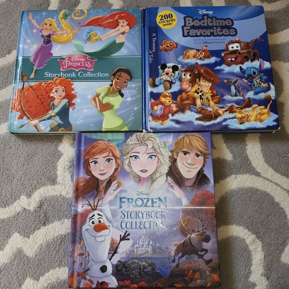 Other - Disney Bedtime 3 Storybook Lot ‐ Frozen Princess Pixar Favorites Kids